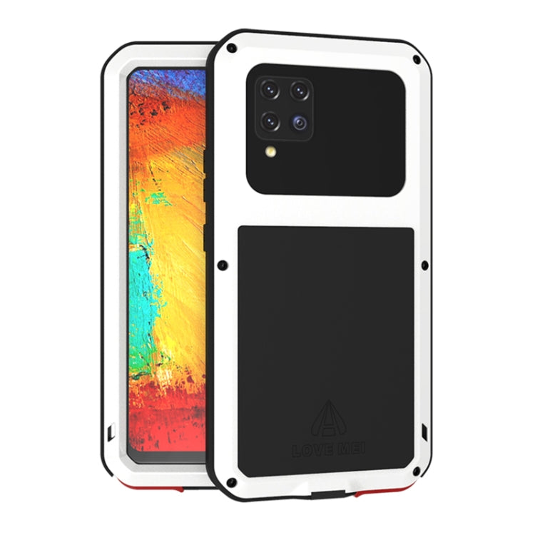 For Samsung Galaxy A42 LOVE MEI Metal Shockproof Waterproof Dustproof Protective Case with Glass(White) by LOVE MEI