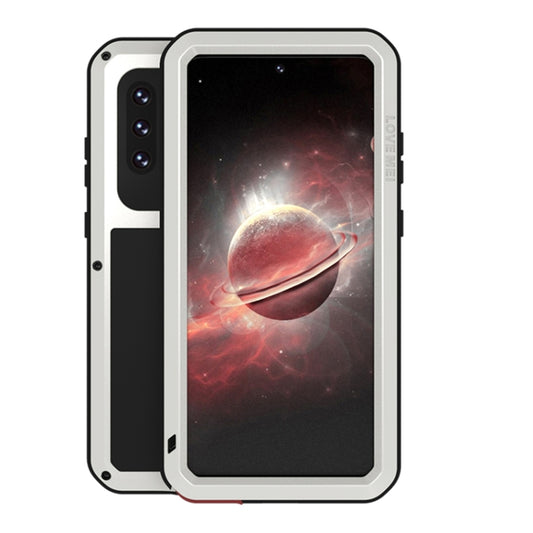 For Samsung Galaxy A72 5G / 4G LOVE MEI Metal Shockproof Waterproof Dustproof Protective Case with Glass(Silver) by LOVE MEI