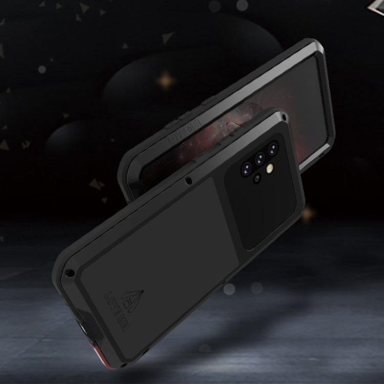 For Samsung Galaxy A72 5G / 4G LOVE MEI Metal Shockproof Waterproof Dustproof Protective Case with Glass(Red) by LOVE MEI