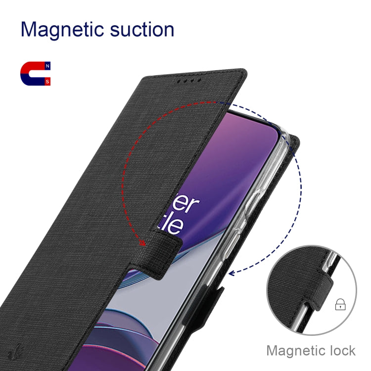 For OnePlus 9 ViLi K Series Shockproof TPU + PU Leather Magnetic Buckle Horizontal Flip Case with Card Slots & Wallet & Holder(Black) - OnePlus Cases by ViLi | Online Shopping UK | buy2fix