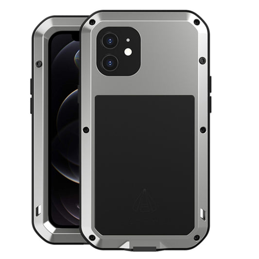 For iPhone 12 LOVE MEI Metal Shockproof Life Waterproof Dustproof Protective Case(Silver) by LOVE MEI
