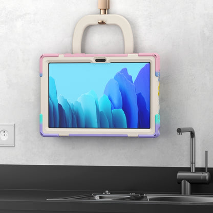 For iPad 9.7 inch (2018/2017) Silicone + PC Protective Case with Holder & Shoulder Strap(Colorful Pink) - iPad Pro 9.7 inch Cases by buy2fix | Online Shopping UK | buy2fix