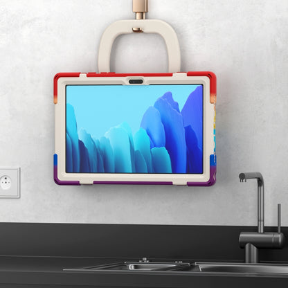 For iPad 9.7 inch (2018/2017) Silicone + PC Protective Case with Holder & Shoulder Strap(Colorful Red) - iPad Pro 9.7 inch Cases by buy2fix | Online Shopping UK | buy2fix