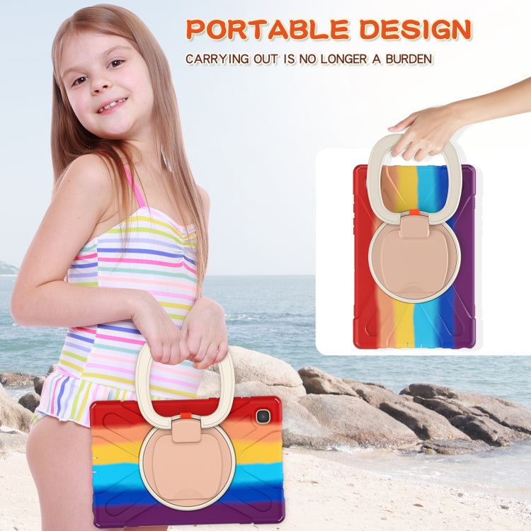 For iPad 9.7 inch (2018/2017) Silicone + PC Protective Case with Holder & Shoulder Strap(Colorful Red) - iPad Pro 9.7 inch Cases by buy2fix | Online Shopping UK | buy2fix