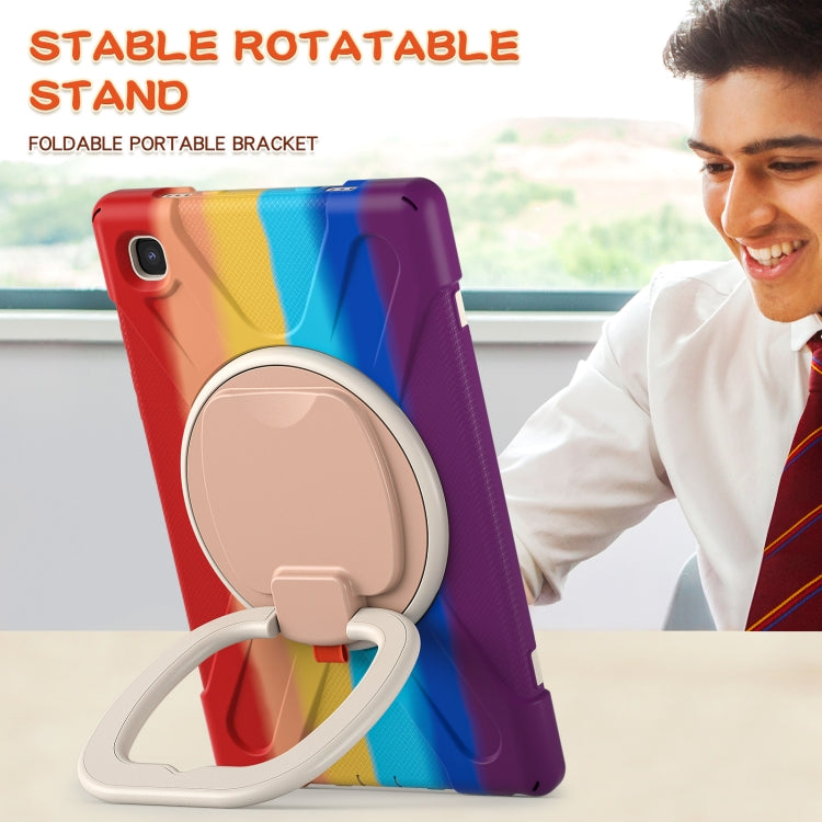 For iPad 9.7 inch (2018/2017) Silicone + PC Protective Case with Holder & Shoulder Strap(Colorful Red) - iPad Pro 9.7 inch Cases by buy2fix | Online Shopping UK | buy2fix