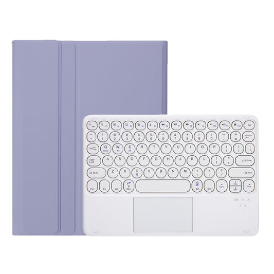 YT102B-A Detachable Candy Color Skin Feel Texture Round Keycap Bluetooth Keyboard Leather Case with Touch Control For iPad 10.2 2020 & 2019 / Air 2019 / Pro 10.5 inch(Purple) by buy2fix