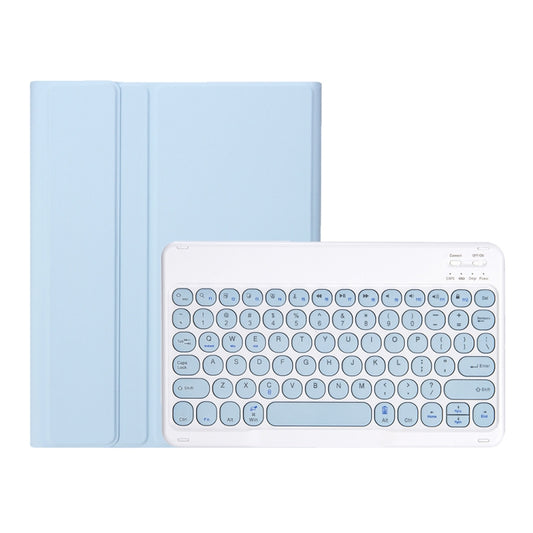 YT11B Detachable Candy Color Skin Feel Texture Round Keycap Bluetooth Keyboard Leather Case For iPad Air 4 2020 / Air 5 2022 / Pro 11 inch 2022 / 2021 / 2020 / 2018(White Ice) by buy2fix