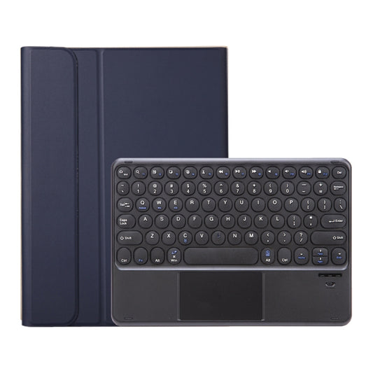 YA098B-A Detachable Lambskin Texture Round Keycap Bluetooth Keyboard Leather Tablet Case with Touch Control & Pen Slot & Stand For iPad Air 5 / 4 10.9 inch 2020 / Pro 11 inch 2020 / 2018(Dark Blue) by buy2fix