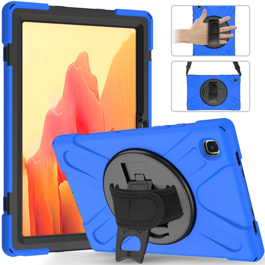 For Samsung Galaxy Tab A7 10.4 2020 T500 / T505 Shockproof Colorful Silicone + PC Protective Case with Holder & Shoulder Strap & Hand Strap(Blue) - Other Galaxy Tab PC by buy2fix | Online Shopping UK | buy2fix