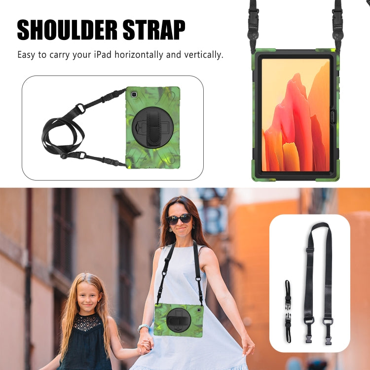 For Samsung Galaxy Tab A7 10.4 2020 T500 / T505 Shockproof Colorful Silicone + PC Protective Case with Holder & Shoulder Strap & Hand Strap(Camouflage) - Other Galaxy Tab PC by buy2fix | Online Shopping UK | buy2fix