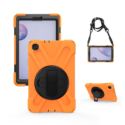 For Samsung Galaxy Tab A 8.4 2020 T307U Shockproof Colorful Silicone + PC Protective Case with Holder & Shoulder Strap & Hand Strap(Orange) - Tab A 8.4 (2020) by buy2fix | Online Shopping UK | buy2fix