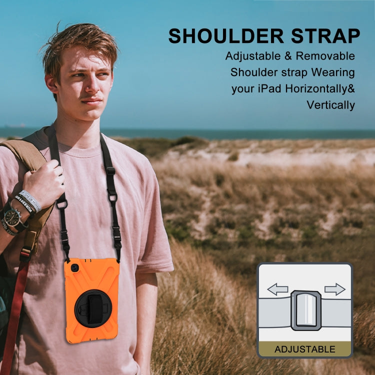 For Samsung Galaxy Tab A 8.4 2020 T307U Shockproof Colorful Silicone + PC Protective Case with Holder & Shoulder Strap & Hand Strap(Orange) - Tab A 8.4 (2020) by buy2fix | Online Shopping UK | buy2fix
