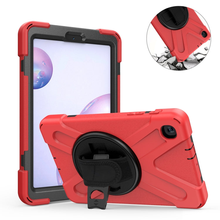 For Samsung Galaxy Tab A 8.4 2020 T307U Shockproof Colorful Silicone + PC Protective Case with Holder & Shoulder Strap & Hand Strap(Red) - Tab A 8.4 (2020) by buy2fix | Online Shopping UK | buy2fix