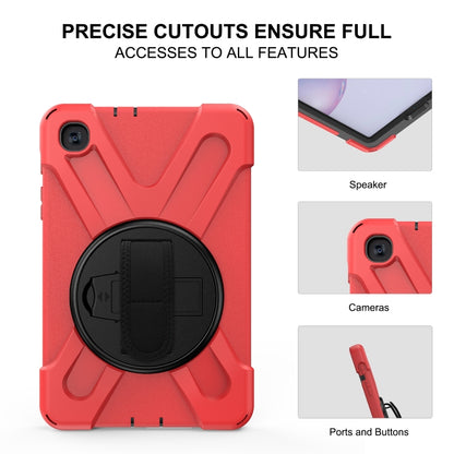 For Samsung Galaxy Tab A 8.4 2020 T307U Shockproof Colorful Silicone + PC Protective Case with Holder & Shoulder Strap & Hand Strap(Red) - Tab A 8.4 (2020) by buy2fix | Online Shopping UK | buy2fix