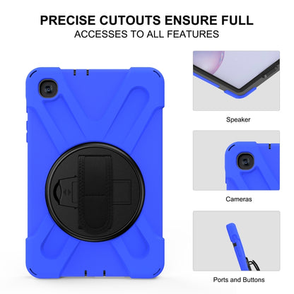 For Samsung Galaxy Tab A 8.4 2020 T307U Shockproof Colorful Silicone + PC Protective Case with Holder & Shoulder Strap & Hand Strap(Blue) - Tab A 8.4 (2020) by buy2fix | Online Shopping UK | buy2fix