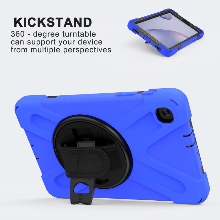 For Samsung Galaxy Tab A 8.4 2020 T307U Shockproof Colorful Silicone + PC Protective Case with Holder & Shoulder Strap & Hand Strap(Blue) - Tab A 8.4 (2020) by buy2fix | Online Shopping UK | buy2fix