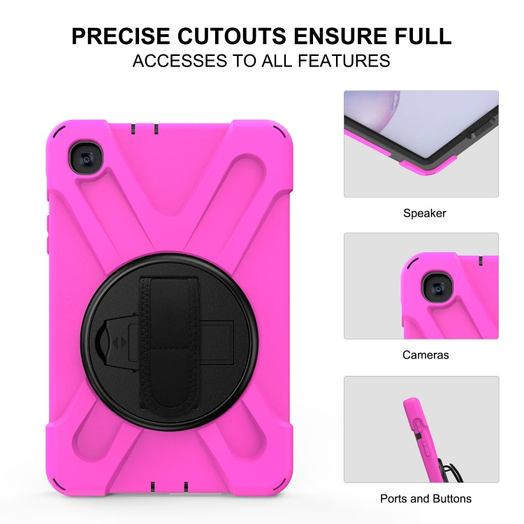 For Samsung Galaxy Tab A 8.4 2020 T307U Shockproof Colorful Silicone + PC Protective Case with Holder & Shoulder Strap & Hand Strap(Rose Red) - Tab A 8.4 (2020) by buy2fix | Online Shopping UK | buy2fix