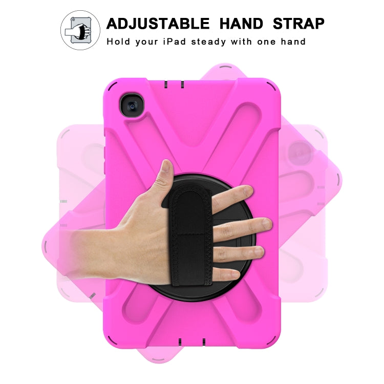 For Samsung Galaxy Tab A 8.4 2020 T307U Shockproof Colorful Silicone + PC Protective Case with Holder & Shoulder Strap & Hand Strap(Rose Red) - Tab A 8.4 (2020) by buy2fix | Online Shopping UK | buy2fix