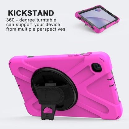 For Samsung Galaxy Tab A 8.4 2020 T307U Shockproof Colorful Silicone + PC Protective Case with Holder & Shoulder Strap & Hand Strap(Rose Red) - Tab A 8.4 (2020) by buy2fix | Online Shopping UK | buy2fix