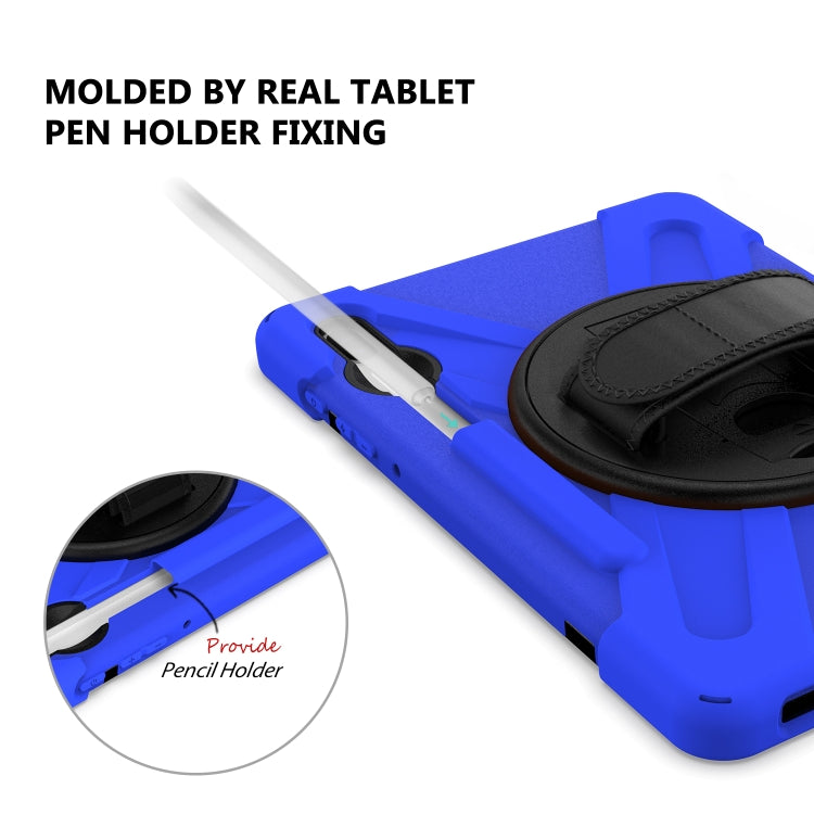 For Samsung Galaxy Tab S6 10.5 inch T860 / T865 Shockproof Colorful Silicone + PC Protective Case with Holder & Shoulder Strap & Hand Strap & Pen Slot(Blue) - Tab S6 10.5 T860 / T865 by buy2fix | Online Shopping UK | buy2fix