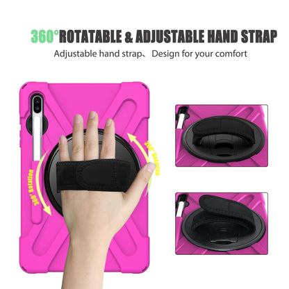For Samsung Galaxy Tab S6 10.5 inch T860 / T865 Shockproof Colorful Silicone + PC Protective Case with Holder & Shoulder Strap & Hand Strap & Pen Slot(Rose Red) - Tab S6 10.5 T860 / T865 by buy2fix | Online Shopping UK | buy2fix