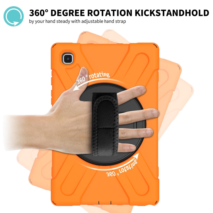 For Samsung Galaxy Tab A7 10.4 2020 T500 / T505 Shockproof Colorful Silicone + PC Protective Case with Holder & Shoulder Strap & Hand Strap & Screen Protector(Orange) - Other Galaxy Tab PC by buy2fix | Online Shopping UK | buy2fix