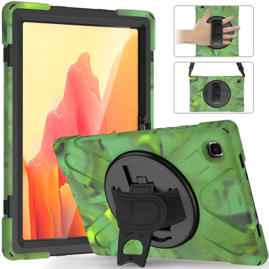 For Samsung Galaxy Tab A7 10.4 2020 T500 / T505 Shockproof Colorful Silicone + PC Protective Case with Holder & Shoulder Strap & Hand Strap & Screen Protector(Camouflage) - Other Galaxy Tab PC by buy2fix | Online Shopping UK | buy2fix