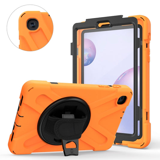 For Samsung Galaxy Tab A 8.4 2020 T307U Shockproof Colorful Silicone + PC Protective Case with Holder & Shoulder Strap & Hand Strap & Screen Protector(Orange) - Tab A 8.4 (2020) by buy2fix | Online Shopping UK | buy2fix