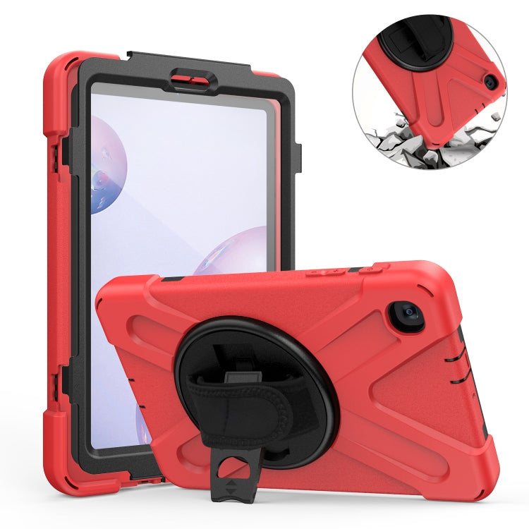 For Samsung Galaxy Tab A 8.4 2020 T307U Shockproof Colorful Silicone + PC Protective Case with Holder & Shoulder Strap & Hand Strap & Screen Protector(Red) - Tab A 8.4 (2020) by buy2fix | Online Shopping UK | buy2fix