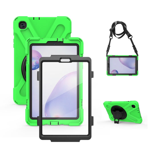 For Samsung Galaxy Tab A 8.4 2020 T307U Shockproof Colorful Silicone + PC Protective Case with Holder & Shoulder Strap & Hand Strap & Screen Protector(Green) - Tab A 8.4 (2020) by buy2fix | Online Shopping UK | buy2fix