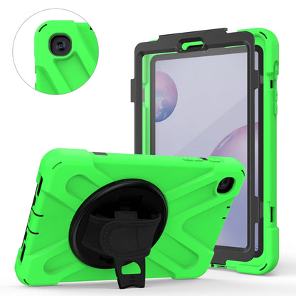 For Samsung Galaxy Tab A 8.4 2020 T307U Shockproof Colorful Silicone + PC Protective Case with Holder & Shoulder Strap & Hand Strap & Screen Protector(Green) - Tab A 8.4 (2020) by buy2fix | Online Shopping UK | buy2fix