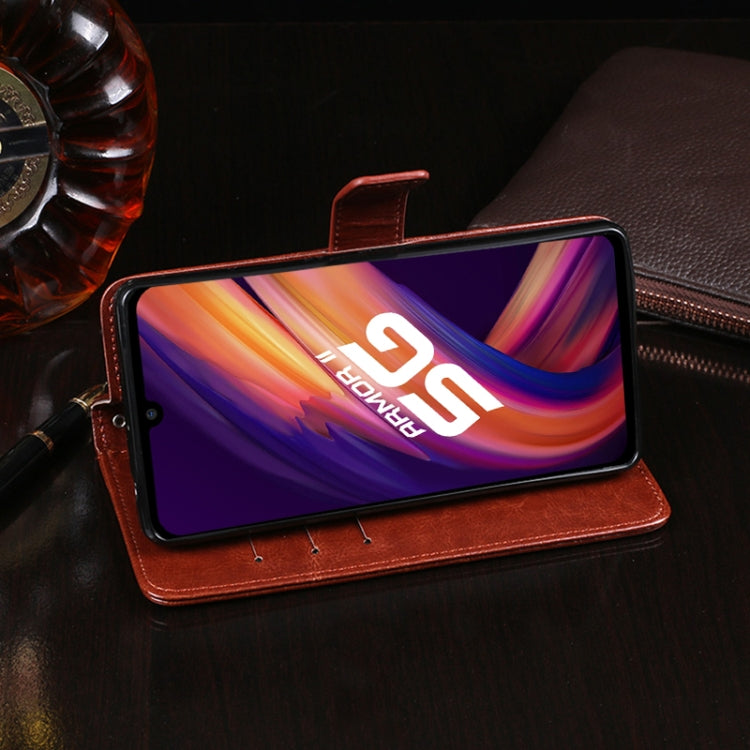 For Ulefone Armor 11 5G idewei Crazy Horse Texture Horizontal Flip Leather Case with Holder & Card Slots & Wallet(Brown) by idewei