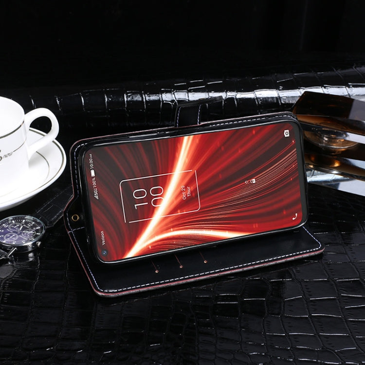 For TCL 10 5G UW idewei Crocodile Texture Horizontal Flip Leather Case with Holder & Card Slots & Wallet(Black) - TCL by idewei | Online Shopping UK | buy2fix