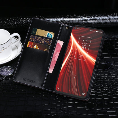 For TCL 10 5G UW idewei Crocodile Texture Horizontal Flip Leather Case with Holder & Card Slots & Wallet(Black) - TCL by idewei | Online Shopping UK | buy2fix