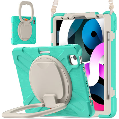 Silicone + PC Protective Case with Holder & Shoulder Strap For iPad Air 2022 / 2020 10.9(Mint Green) - iPad Air (2022) / (2020) 10.9 Cases by buy2fix | Online Shopping UK | buy2fix