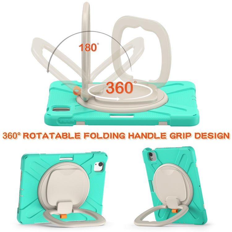 Silicone + PC Protective Case with Holder & Shoulder Strap For iPad Air 2022 / 2020 10.9(Mint Green) - iPad Air (2022) / (2020) 10.9 Cases by buy2fix | Online Shopping UK | buy2fix