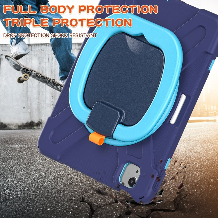 Silicone + PC Protective Case with Holder & Shoulder Strap For iPad Air 2022 / 2020 10.9(Navy Blue) - iPad Air (2022) / (2020) 10.9 Cases by buy2fix | Online Shopping UK | buy2fix