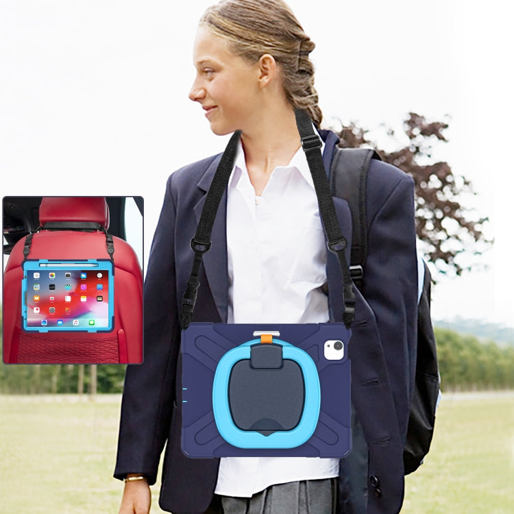 Silicone + PC Protective Case with Holder & Shoulder Strap For iPad Air 2022 / 2020 10.9(Navy Blue) - iPad Air (2022) / (2020) 10.9 Cases by buy2fix | Online Shopping UK | buy2fix