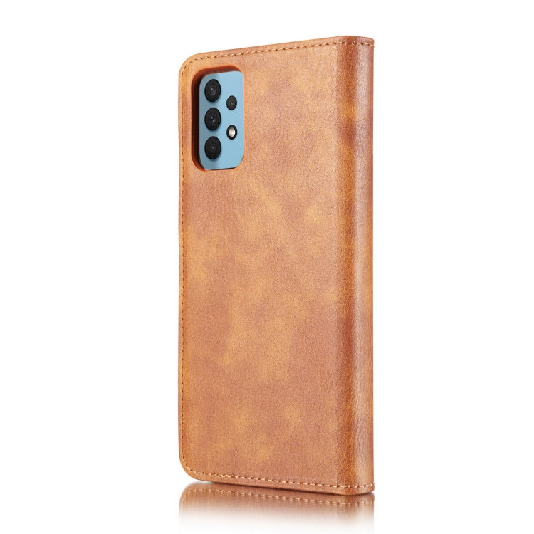 For Samsung Galaxy A32 4G DG.MING Crazy Horse Texture Flip Detachable Magnetic Leather Case with Holder & Card Slots & Wallet(Brown) - Galaxy Phone Cases by DG.MING | Online Shopping UK | buy2fix