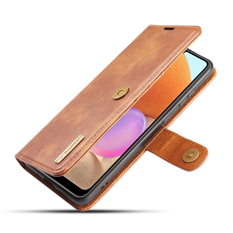 For Samsung Galaxy A32 4G DG.MING Crazy Horse Texture Flip Detachable Magnetic Leather Case with Holder & Card Slots & Wallet(Brown) - Galaxy Phone Cases by DG.MING | Online Shopping UK | buy2fix