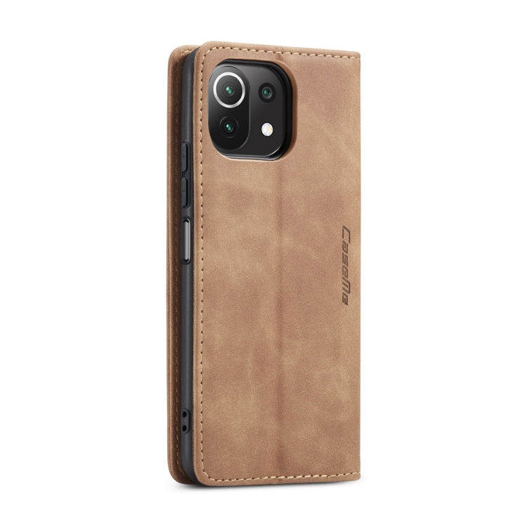 For Xiaomi Mi 11 Lite CaseMe 013 Multifunctional Horizontal Flip Leather Case, with Card Slot & Holder & Wallet(Brown) by CaseMe