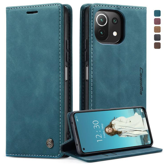 For Xiaomi Mi 11 Lite CaseMe 013 Multifunctional Horizontal Flip Leather Case, with Card Slot & Holder & Wallet(Blue) by CaseMe