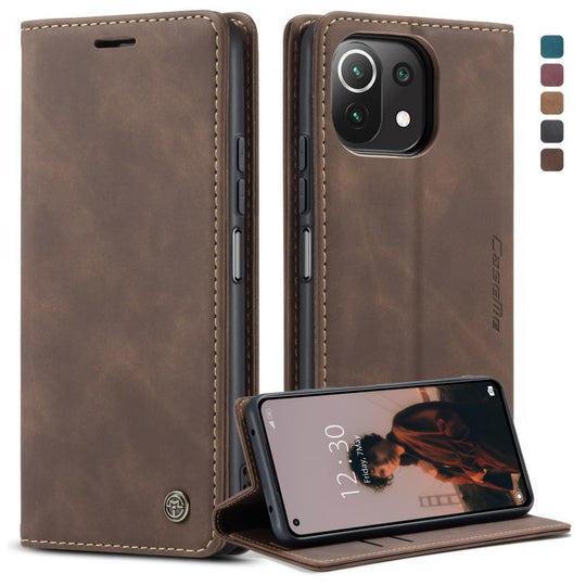 For Xiaomi Mi 11 Lite CaseMe 013 Multifunctional Horizontal Flip Leather Case, with Card Slot & Holder & Wallet(Coffee)