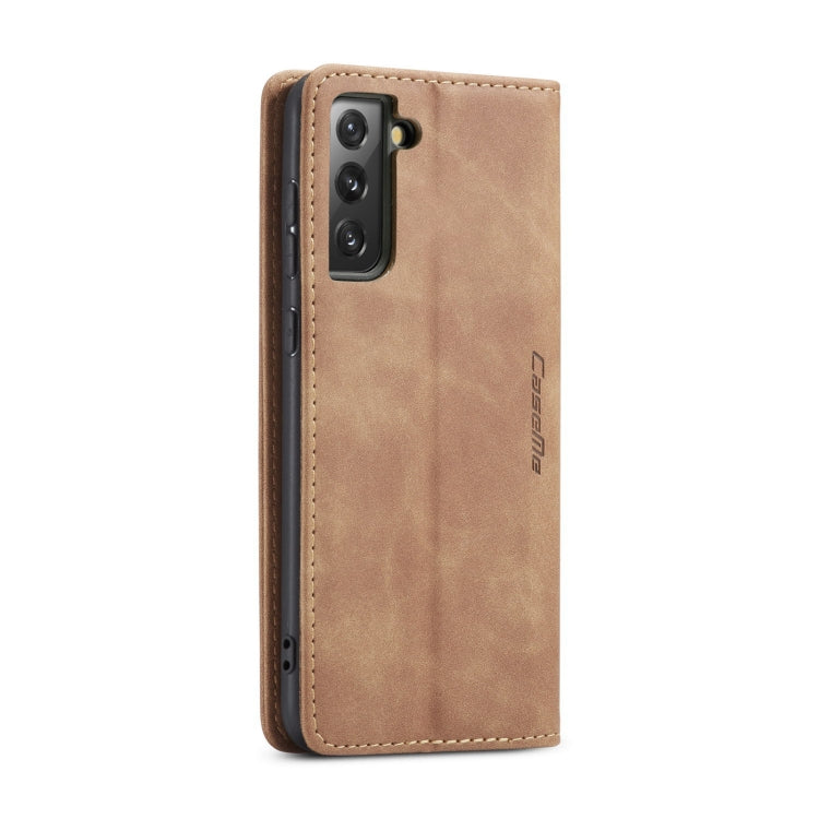 For Samsung Galaxy S21 FE CaseMe 013 Multifunctional Horizontal Flip Leather Case, with Card Slot & Holder & Wallet(Brown) by CaseMe