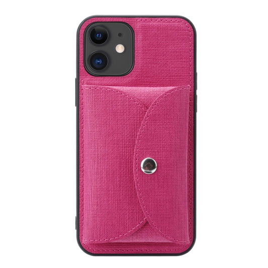 For iPhone 12 Pro ViLi T Series TPU + PU Woven Fabric Magnetic Protective Case with Wallet(Rose Red) - iPhone 12 / 12 Pro Cases by ViLi | Online Shopping UK | buy2fix
