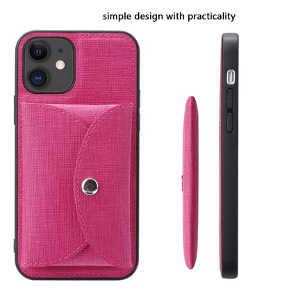 For iPhone 12 Pro ViLi T Series TPU + PU Woven Fabric Magnetic Protective Case with Wallet(Rose Red) - iPhone 12 / 12 Pro Cases by ViLi | Online Shopping UK | buy2fix