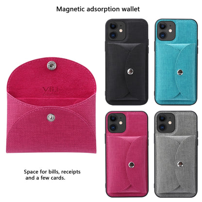 For iPhone 12 Pro ViLi T Series TPU + PU Woven Fabric Magnetic Protective Case with Wallet(Rose Red) - iPhone 12 / 12 Pro Cases by ViLi | Online Shopping UK | buy2fix
