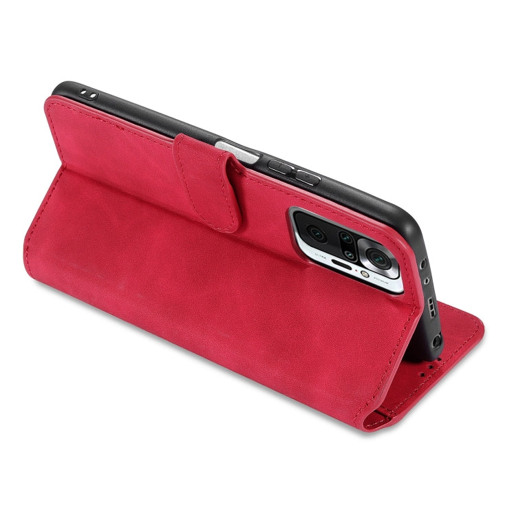 For Xiaomi Redmi Note 10 Pro DG.MING Retro Oil Side Horizontal Flip Leather Case with Holder & Card Slots & Wallet(Red) - Xiaomi Cases by DG.MING | Online Shopping UK | buy2fix