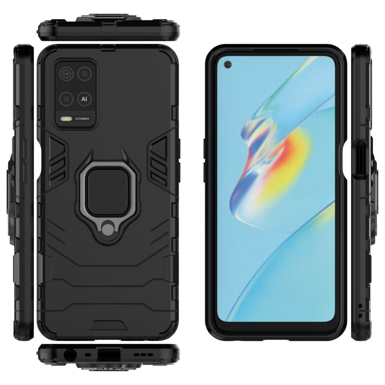 For OPPO A54 4G Shockproof PC + TPU Protective Case with Magnetic Ring Holder(Black) - OPPO Cases by buy2fix | Online Shopping UK | buy2fix