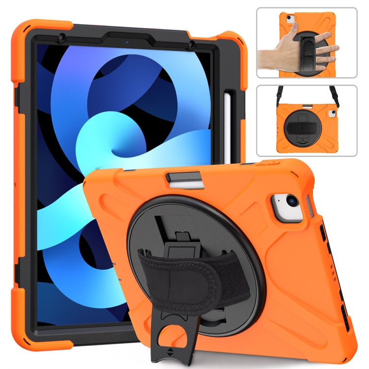 Shockproof Colorful Silicone + PC Protective Case with Holder & Shoulder Strap & Hand Strap For iPad Pro 11 2022 / 2021 / 2020 / 2018 /  Air 4 2020 (Orange) - iPad Air (2022) / (2020) 10.9 Cases by buy2fix | Online Shopping UK | buy2fix
